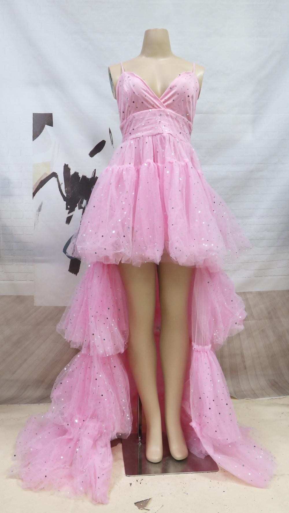 Sexy High Waist High-Low Wedding Party Dresses-Dresses-Pink-S-Free Shipping at meselling99