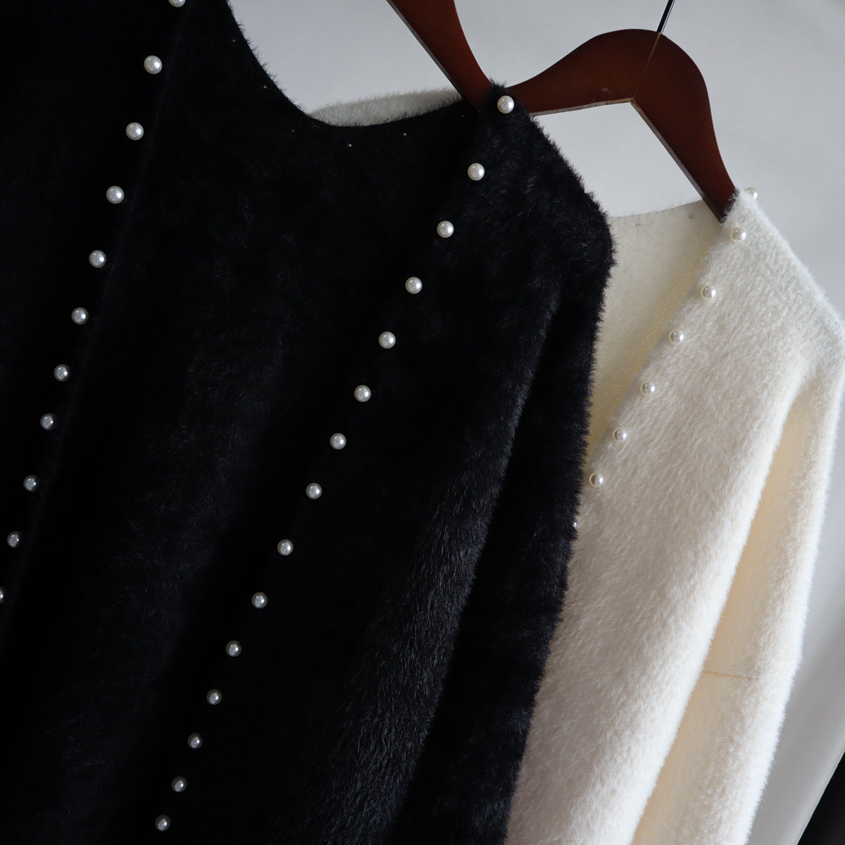 Leisure Mink Wool Winter Long Overcoat for Women