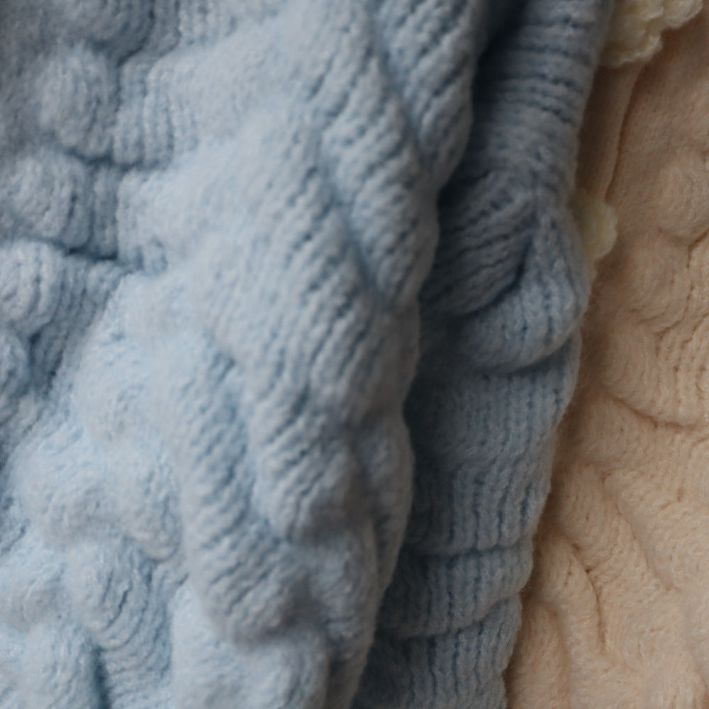 Women's Sweet Short Knit Top – Long Sleeve Floral Embroidered Cardigan Sweater