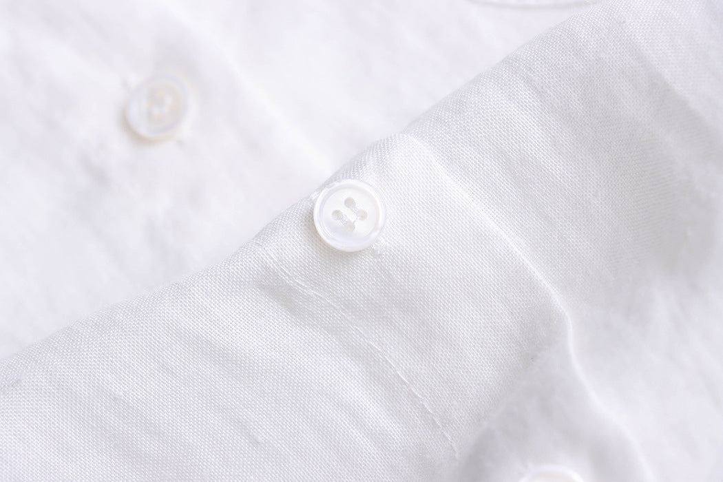 Luxury 100% Linen Sun Protection Shirt & Wide-Leg Pants Set – Breathable & Stylish