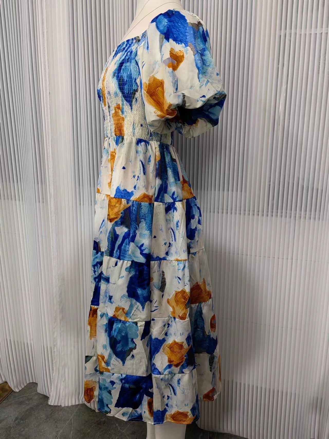 Women's Off-Shoulder Lantern Sleeve High Waist Summer Dress-red-S-Free Shipping Leatheretro