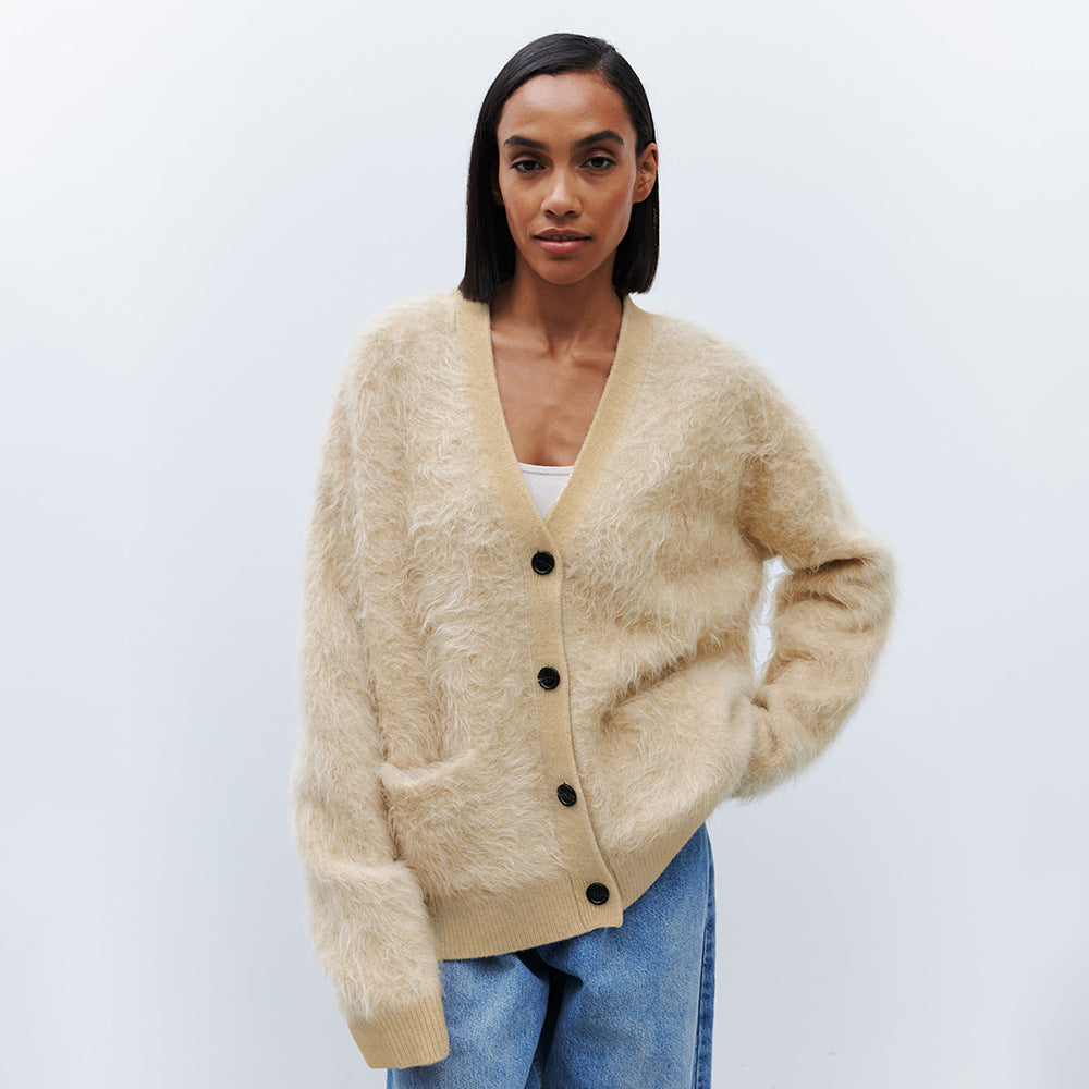 Women's Lazy Style Mink Sherpa Cardigan