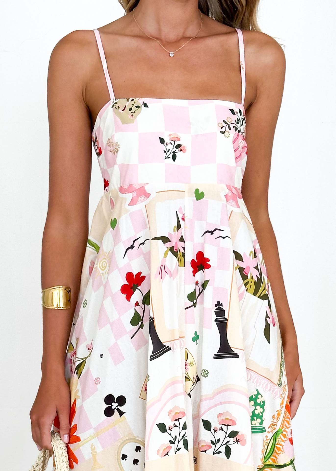 Women's Summer Fashion Print Backless Halter High-Waisted Flowy Dress
