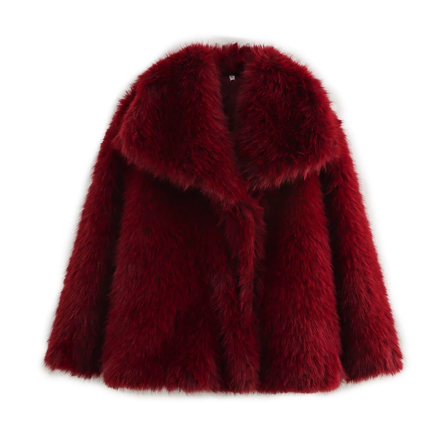 Women's Cropped Faux Fur Jacket - Short Winter Coat