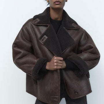 Women's Shearling-Lined Suede Jacket