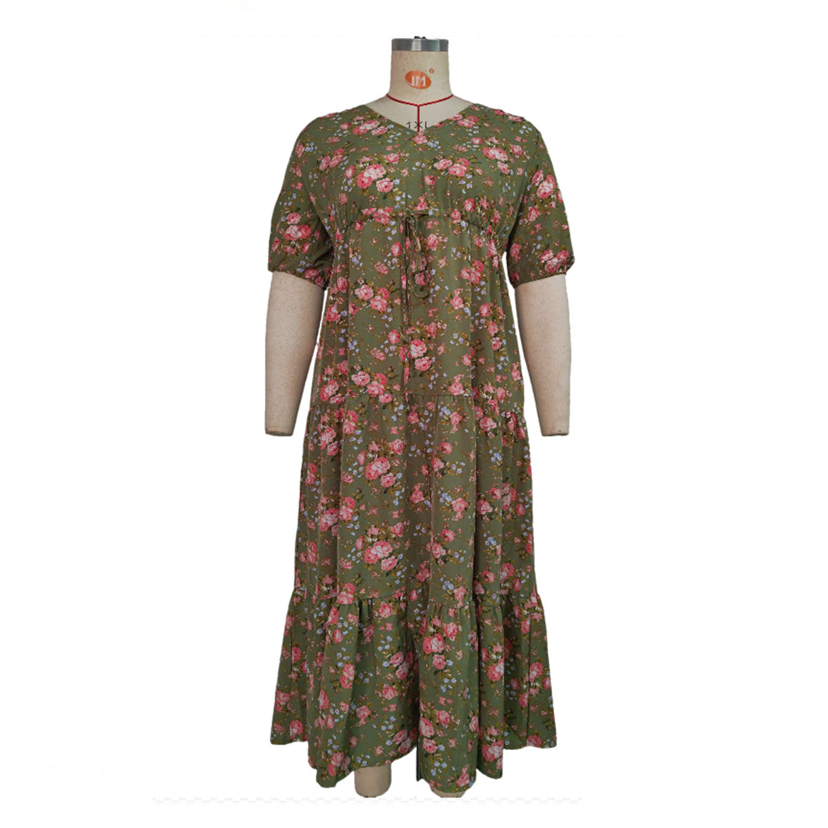 Plus Size Summer Boho Print Flowy Maxi Dress