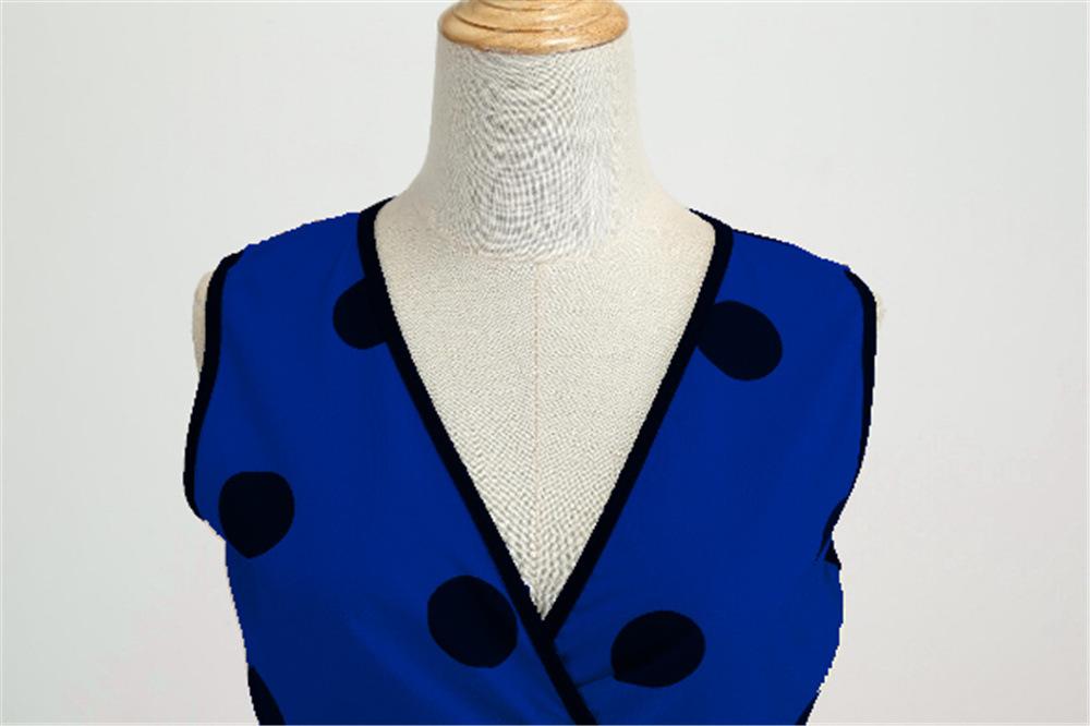 Casaul Sleeveless Dot Print Vintage Dresses-Dresses-Free Shipping at meselling99