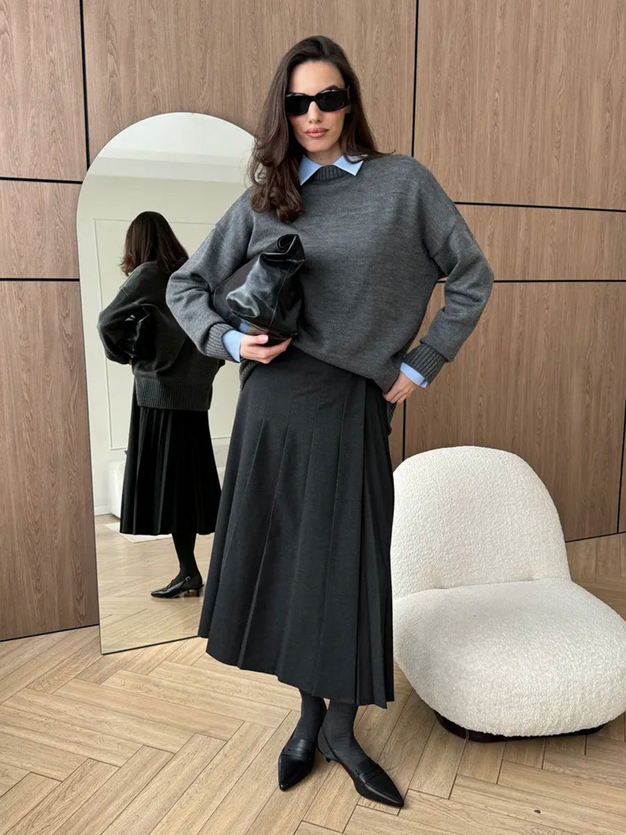 Women's Casual Split Hem Sweater