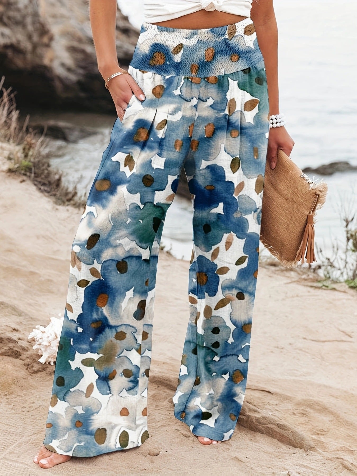 Women's Printed Wide-Leg Lounge Pants