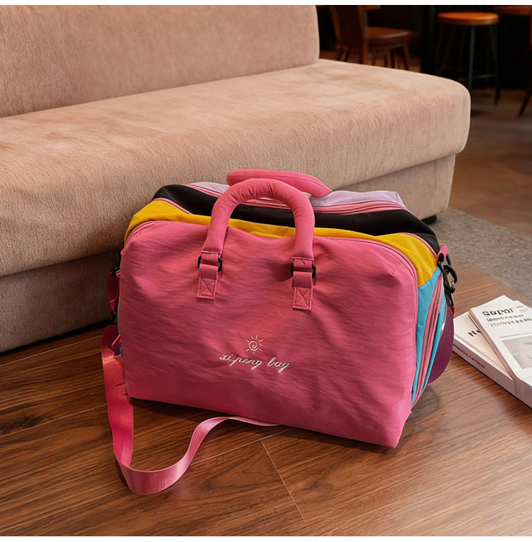 Oxford Color-Block Travel Tote