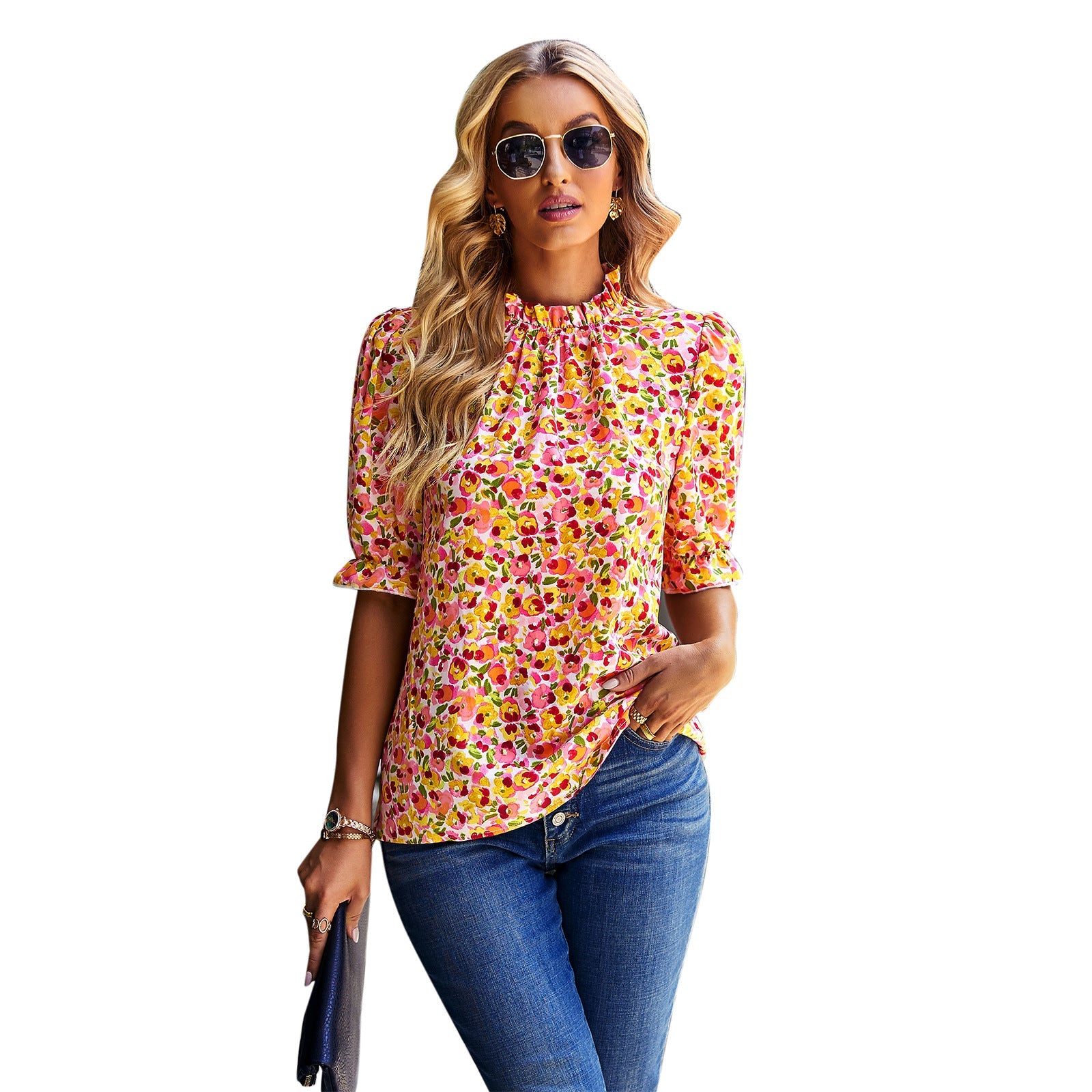 Designed Summer Half Sleeves Blouses for Women
