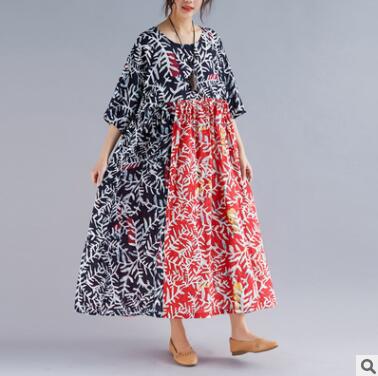 Summer Leaf Print Plus Sizes Cozy Dresses-Dresses-The same as picture-One Size-Free Shipping at meselling99