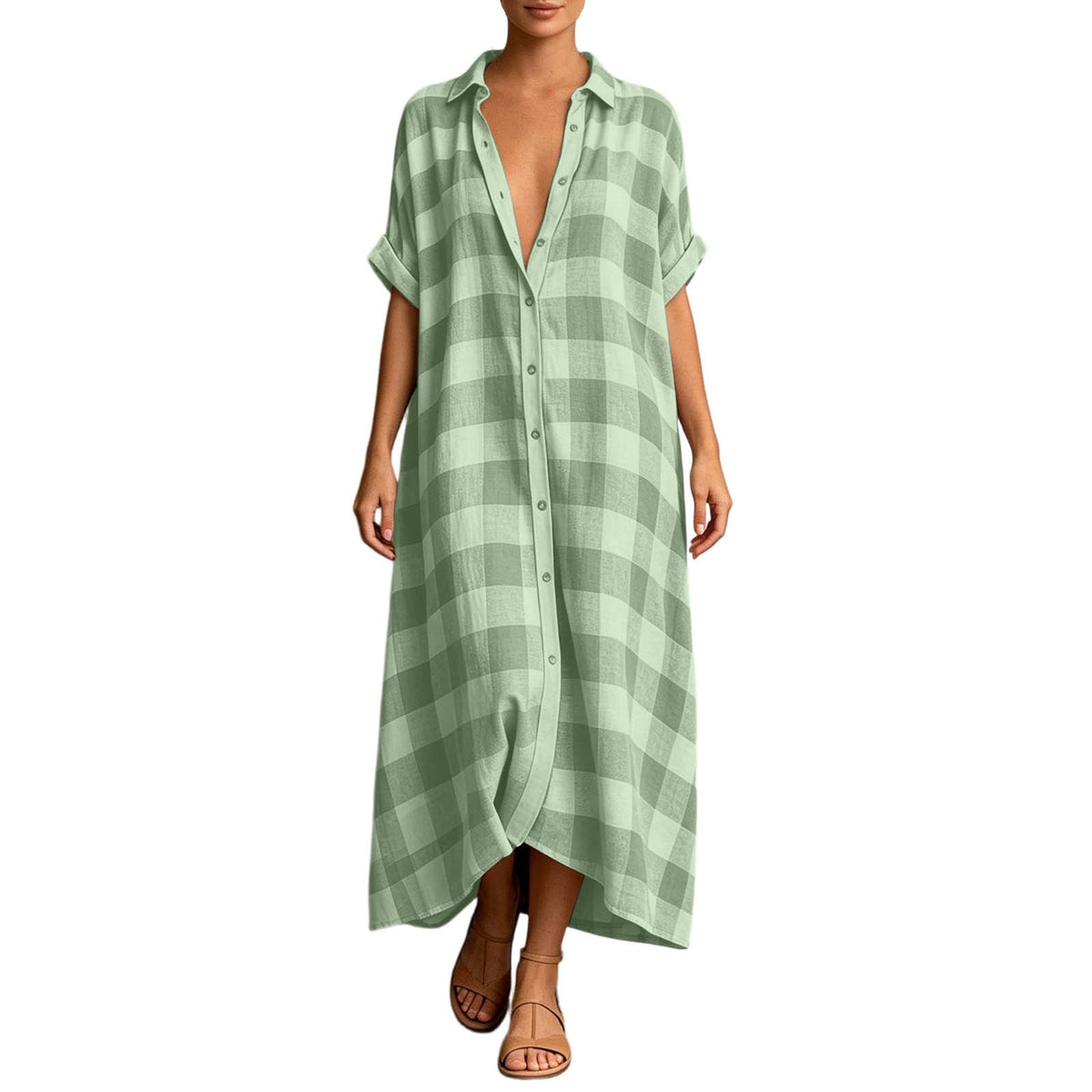 Women's Plaid Shirt Dress