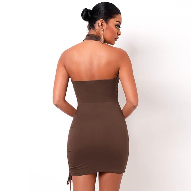 Sexy Halter Backless Summer Bodycon Dresses-Dresses-Free Shipping at meselling99