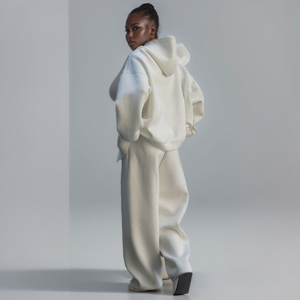 Designed Zippered Hoodies Coats & Drawstring Sports Pants