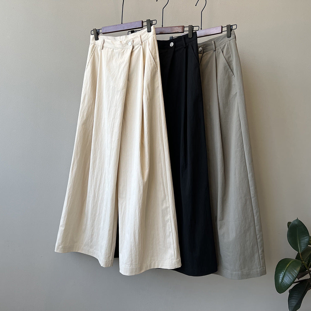 Women's Asymmetric Hem Wide-Leg Pants