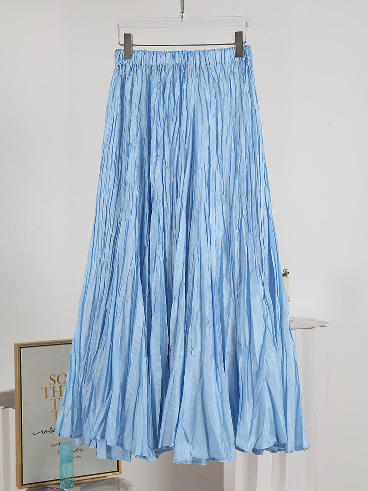 Elegant High-Waisted Solid Color Maxi Skirt