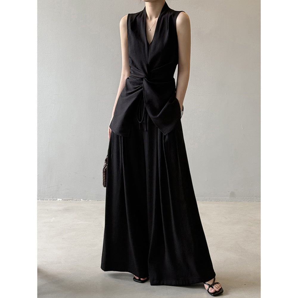 Designer Twist Knot Sleeveless Blouse Set for Women