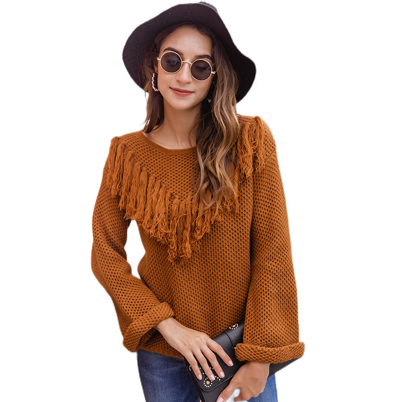 Fashion Brown Knitted Sweaters