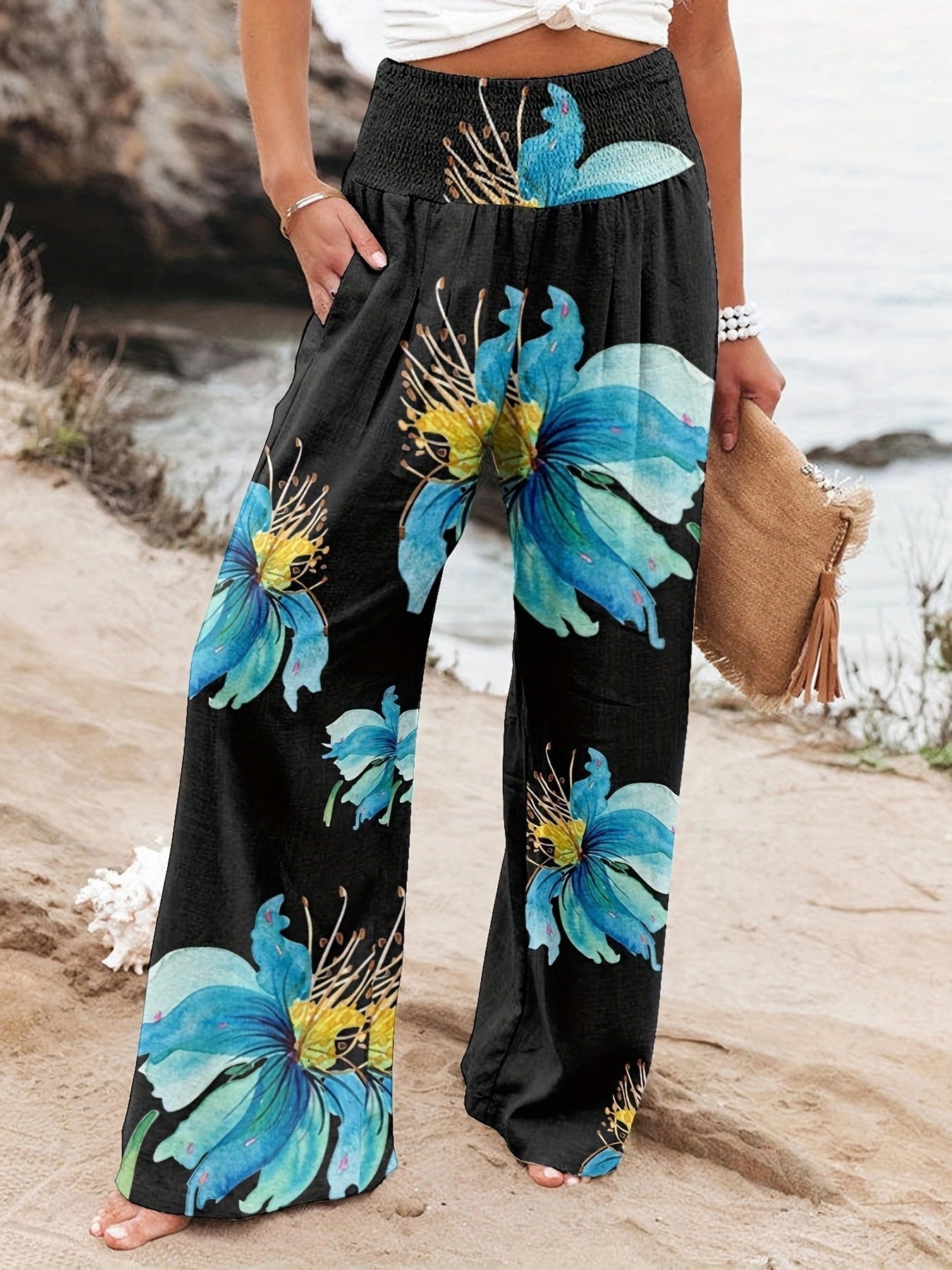 Women's Printed Wide-Leg Lounge Pants