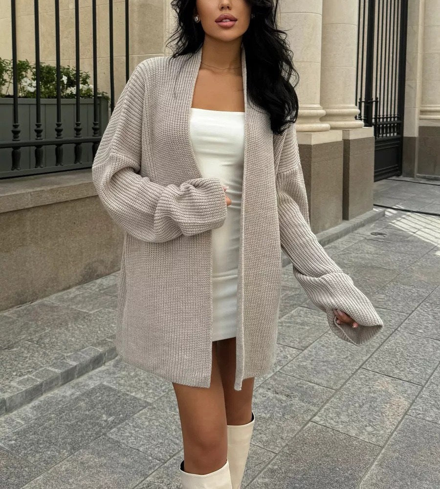 Oversized Belted Knit Cardigan | Cozy Loose Fit Open Front Sweater