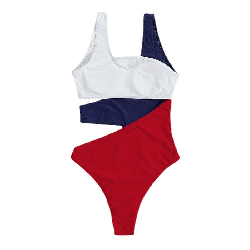 Sexy Contrast Color One Piece Women Swimsuits