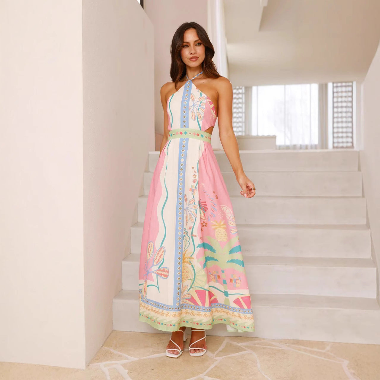 Sexy Strappy Backless Long Dress