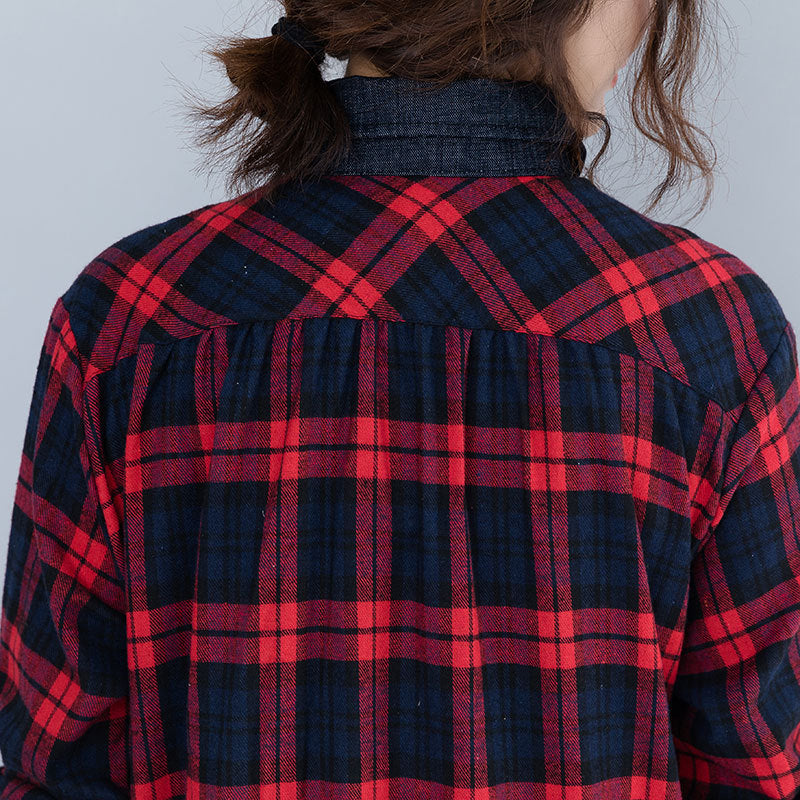 Vintage Plus Sizes Long Sleeves Shirts Dresses-Shirts & Tops-Free Shipping at meselling99