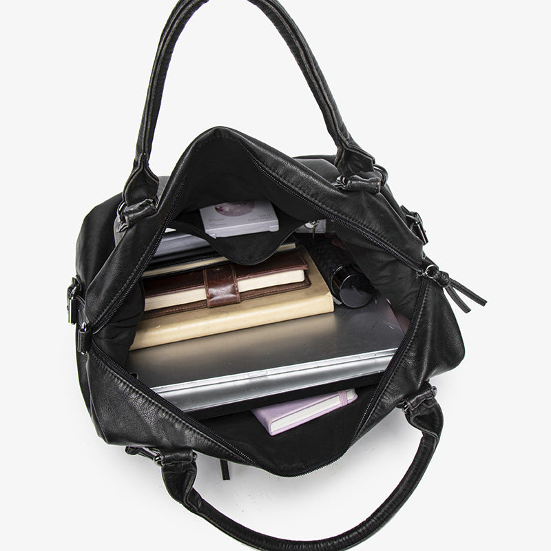 Retro PU Leather Tote Bag