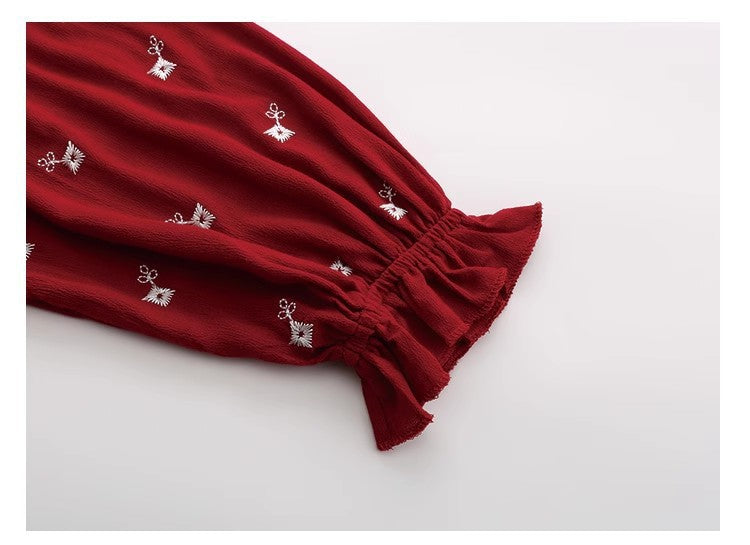 Bohemian Romantic Summer Doll Dress with Exquisite All-over Embroidery