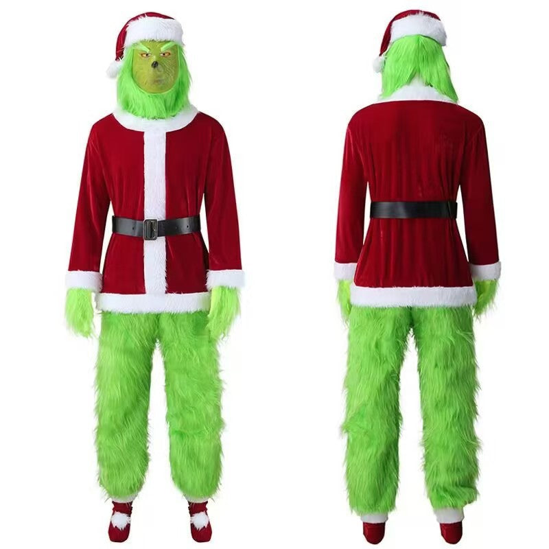 Halloween Grinch Costume with Santa Pants