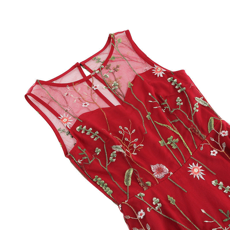 Vintage Sleeveless Embroidery Dresses-Dresses-Free Shipping at meselling99