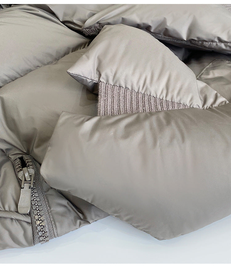Women's Luxury Knit-Panel Down Jacket