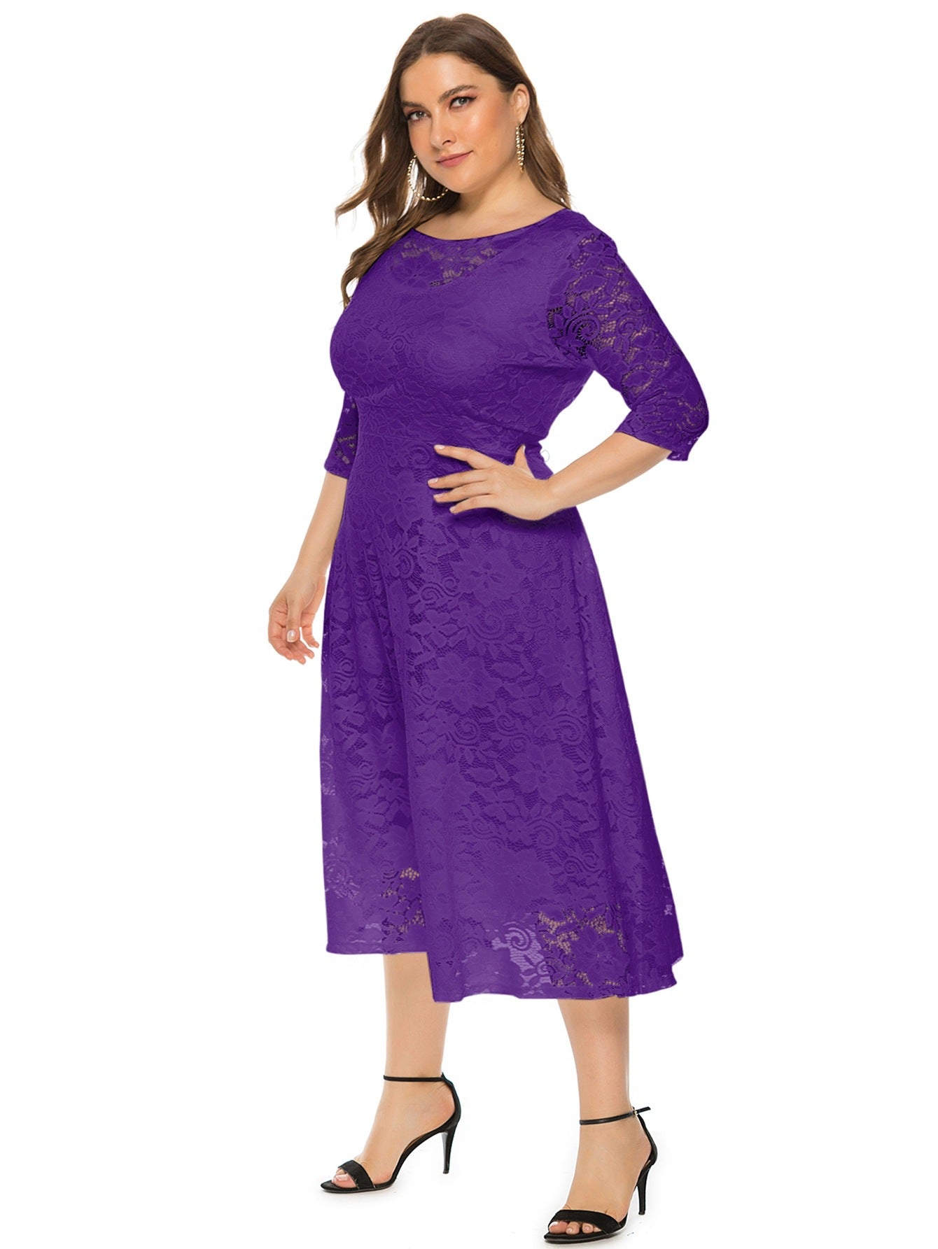 Plus Size Lace Evening Dress