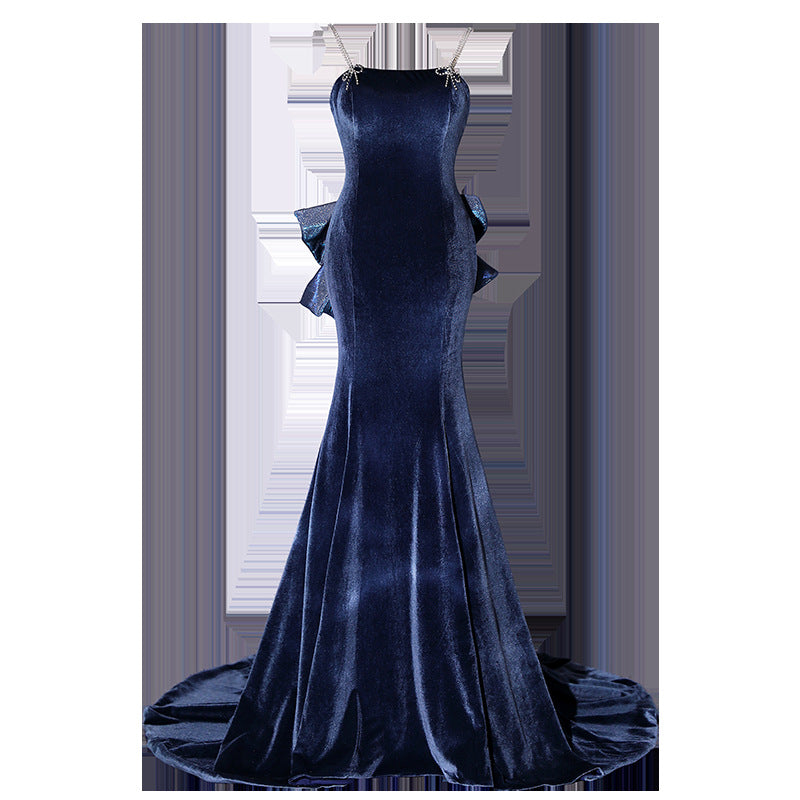 Sexy Navy Blue Mermaid Evening Dresses