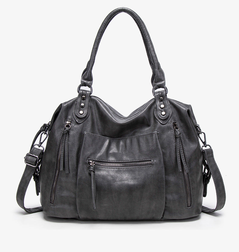 Retro PU Leather Tote Bag
