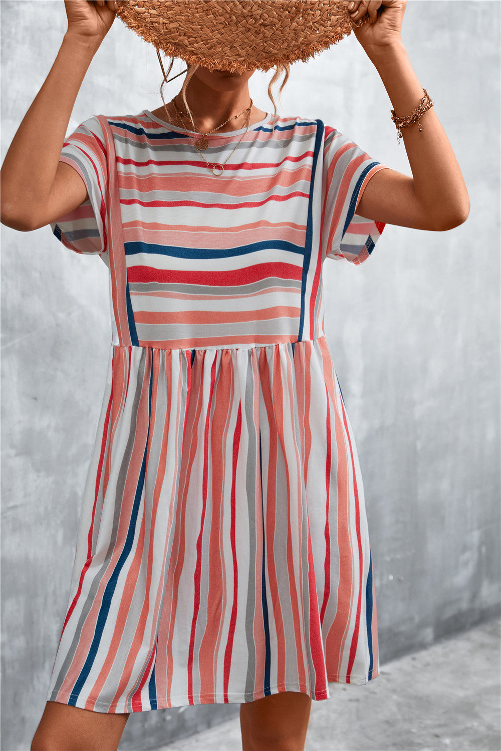 Casual Summer Striped Short Dresses