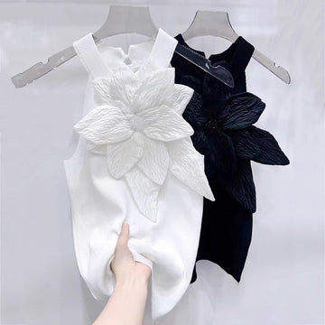 3D Floral Halter Top