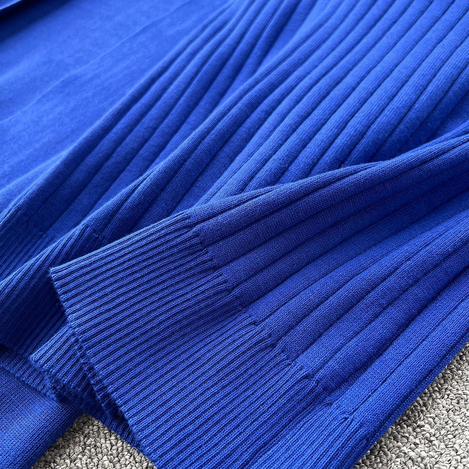 Fashion Fall Knitted 3pcs Cardigan High Neck Sweater Wide Legs Pants