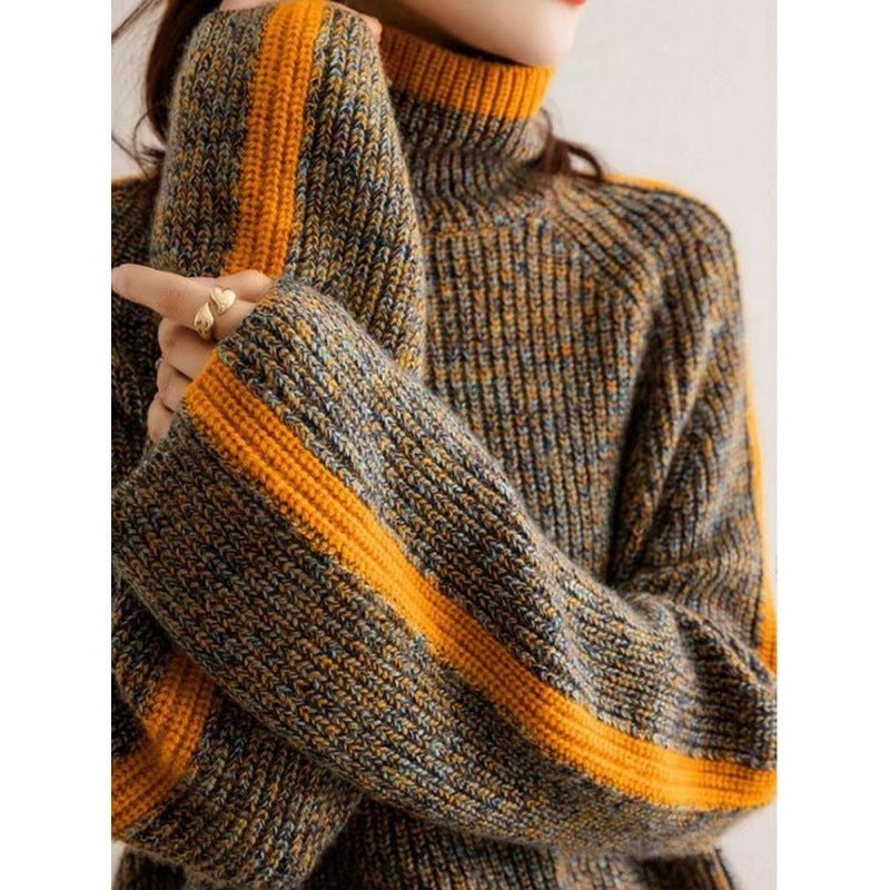 Women's High Neck Chunky Knit Sweater
