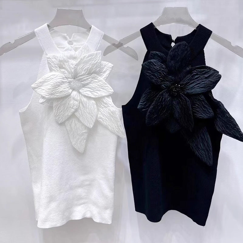 3D Floral Halter Top