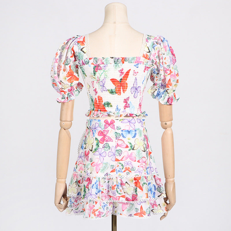 Summer Boho Vacation Style Top & Skirt Set