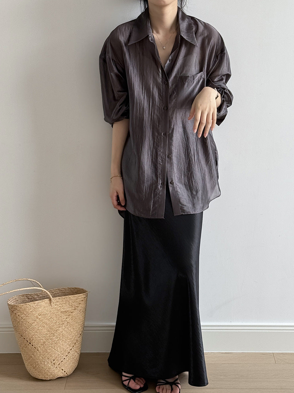 Women's Backless Knotted Shirt – Summer Loose Fit Long Sleeve Sun Protection Blouse-White-M-Free Shipping Leatheretro