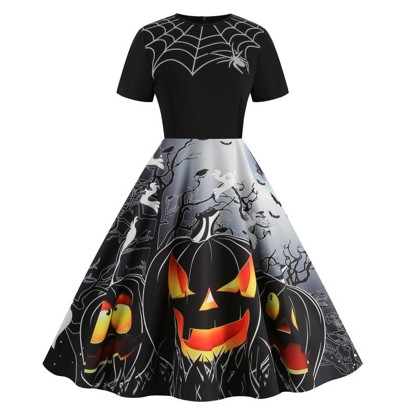 Halloween Print Fit & Flare Dress