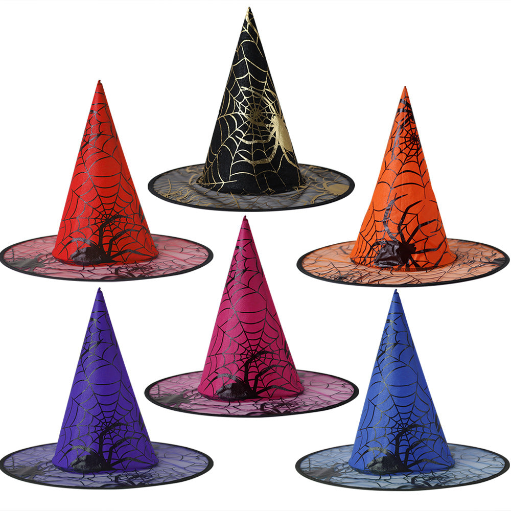 Witch Hat Halloween Decorations - Deluxe Mesh Witch Hats for Costume Parties 6pcs/One Set