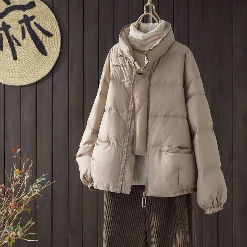 Vintage Stand Collar Winter Women Overcoat