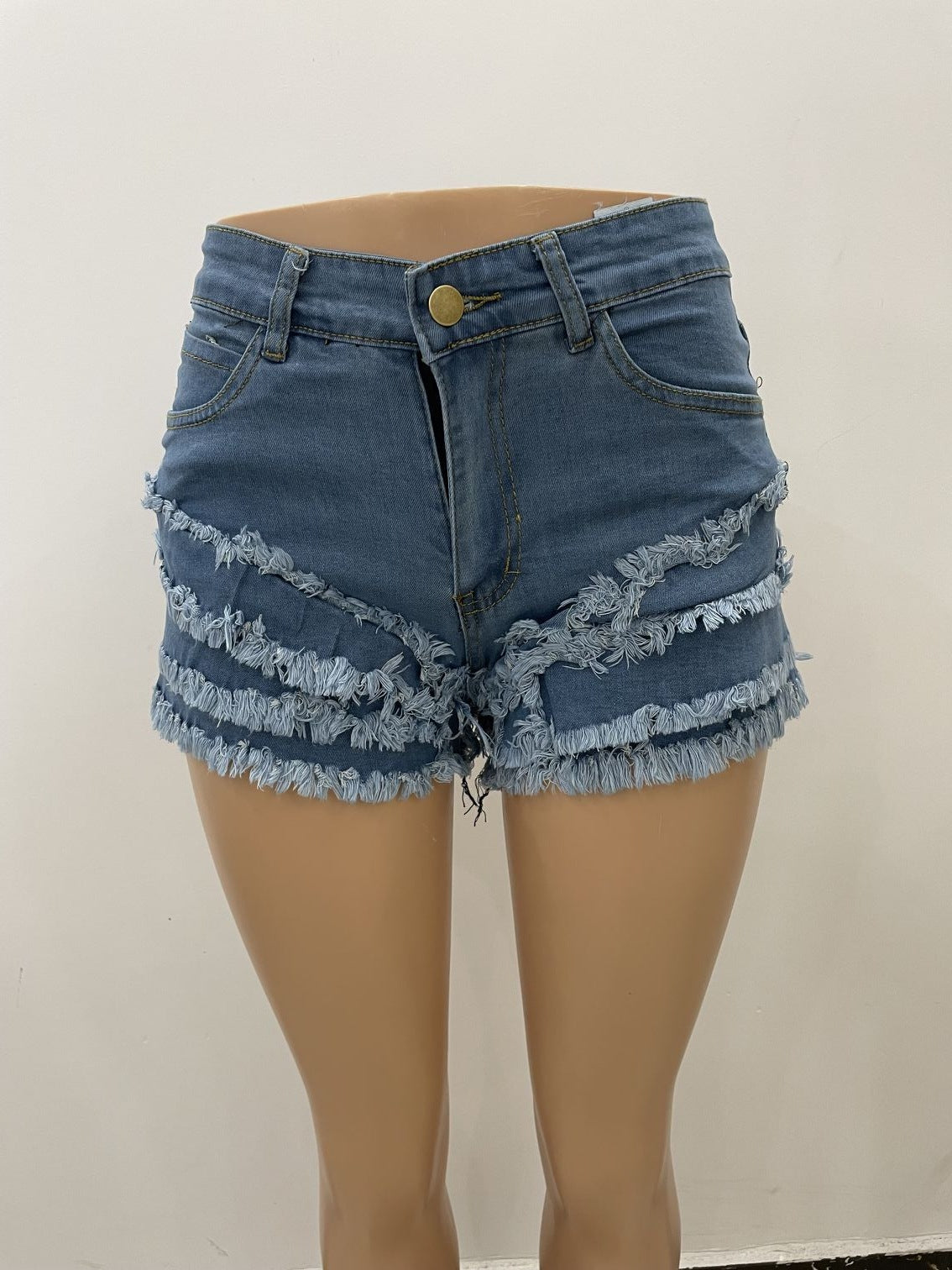 High-Waisted Distressed Denim Shorts for Women