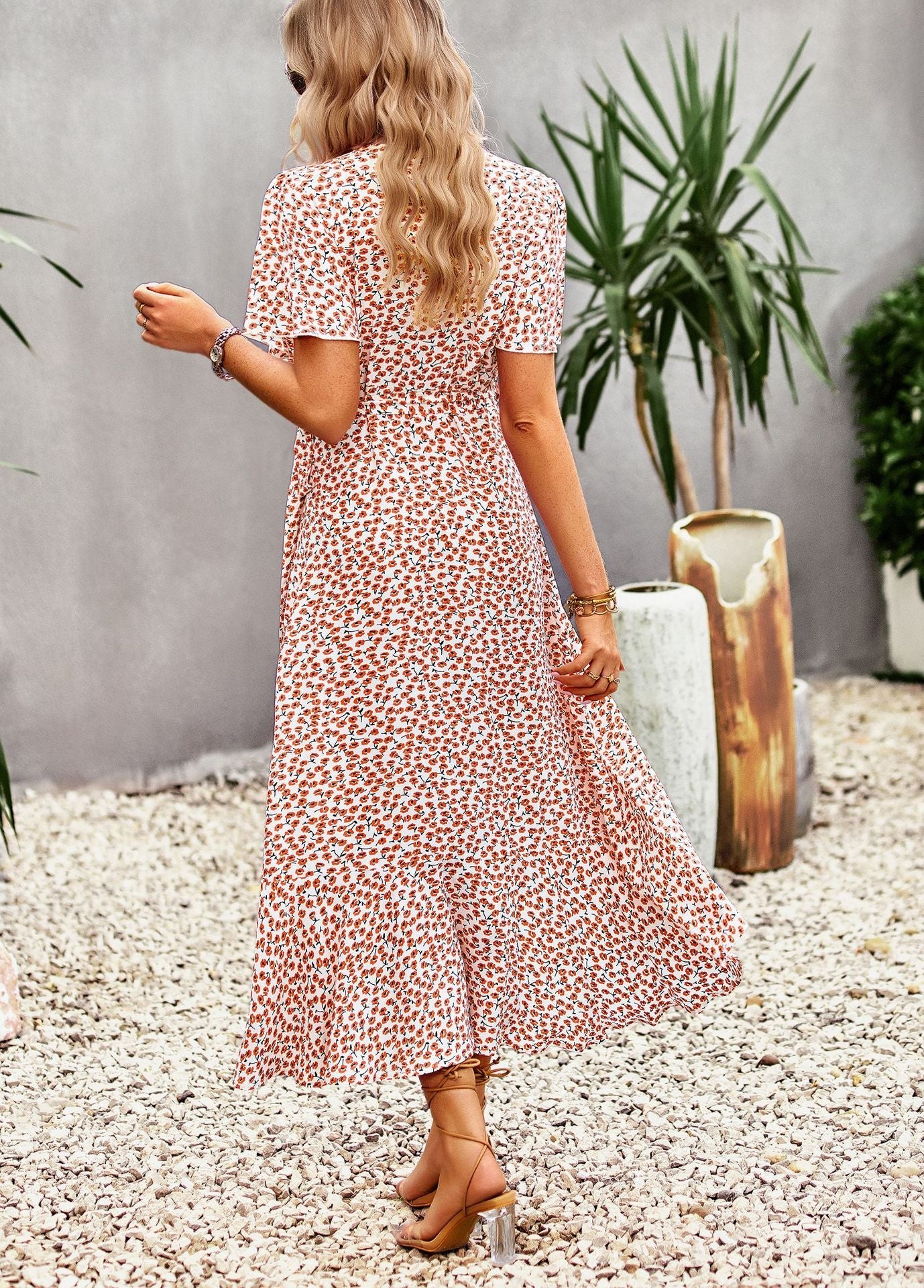 Classy A Line Short Sleeves Long Dresses