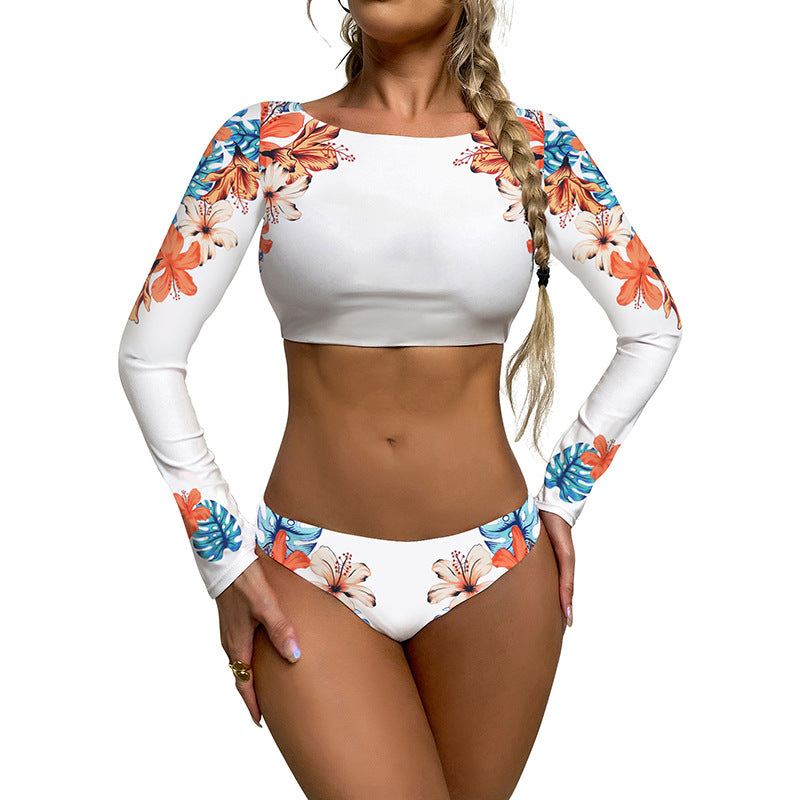 Sexy Women Swimsuits Long Sleeves Tops Bikinis