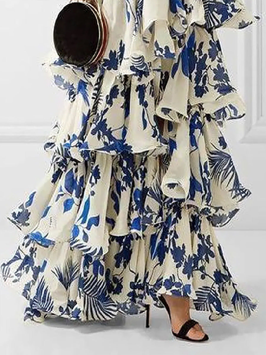 Designed Bohemian Summer Vacation Print Dress